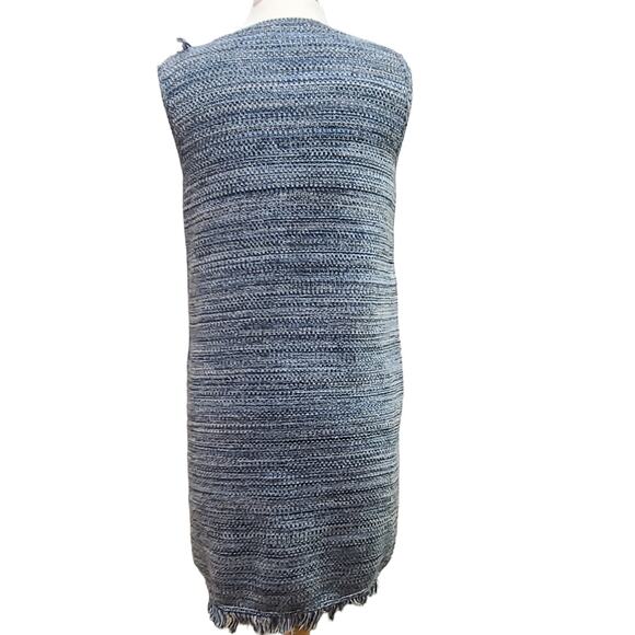 Anthropologie Holding Horses Blue sweater fringe dress women's medium - Picture 2 of 9